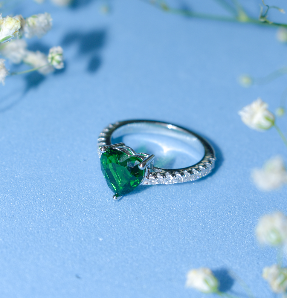 Heartfelt Green Ring