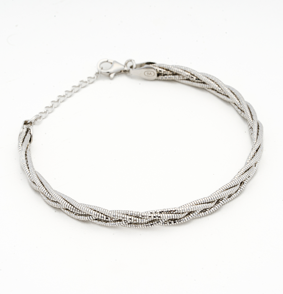 Twisted Silver Layer Bracelet