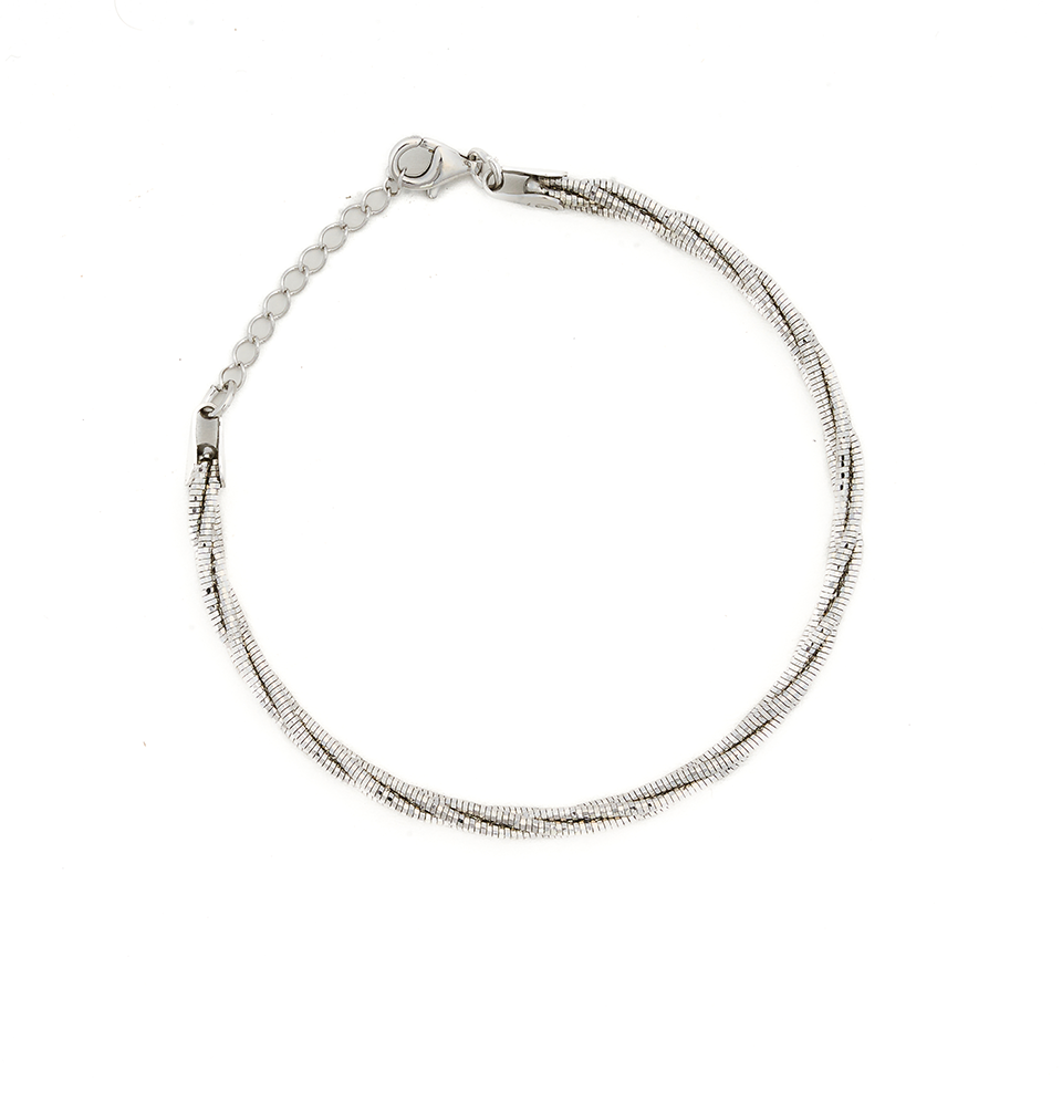 Twisted Silver Layer Bracelet